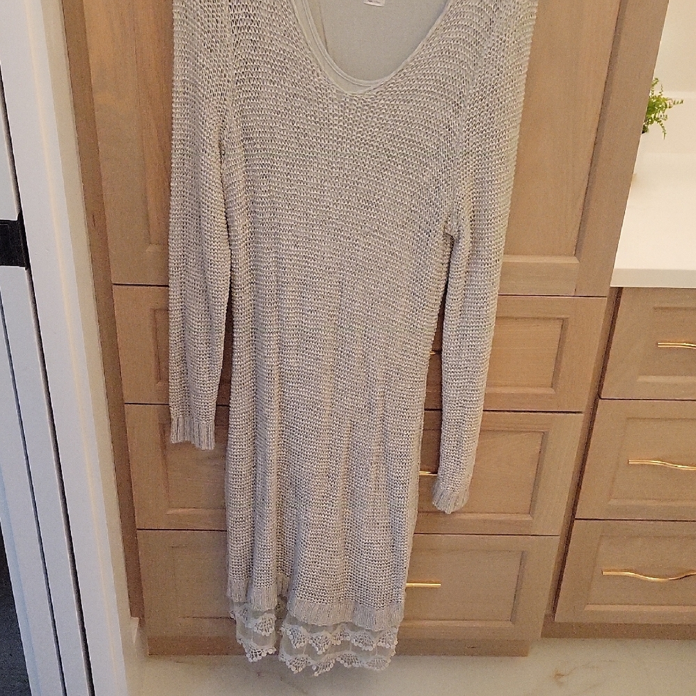 VENUS Light Gray Long Sleeve Dress